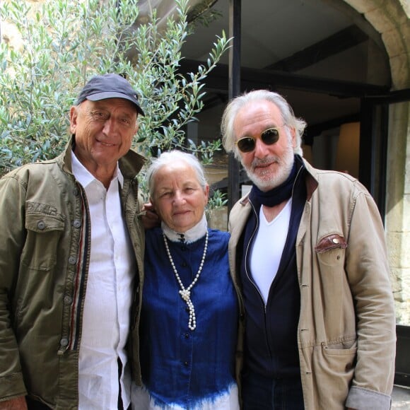 Exclusif - Pierre Bonte, Danièle Mazet-Delpeuch et Bernard Le Coq à la sortie de l'hôtel château des Merles, à Mouleydier, France, le 23 juin 2019. 2e édition du week-end du Cercle des Périgourmands. © Philippe Baldini/Bestimage