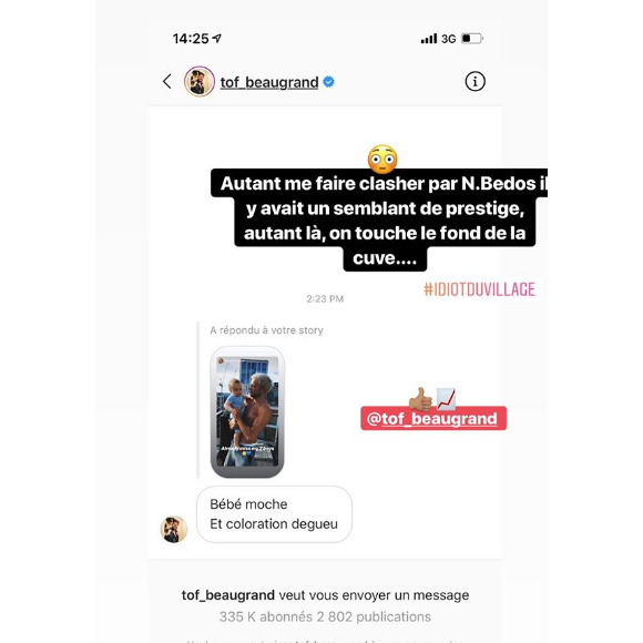 Hugo Philip clashe Christophe Beaugrand sur Instagram, le 25 juin 2019