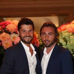 Exclusif - Christophe Beaugrand et son mari Ghislain Gerin au cocktail de la 10ème édition du "Global Gift Gala" à l'hôtel Four Seasons George V à Paris, le 3 juin 2019. © Cyril Moreau/Global Gift Foundation/Bestimage