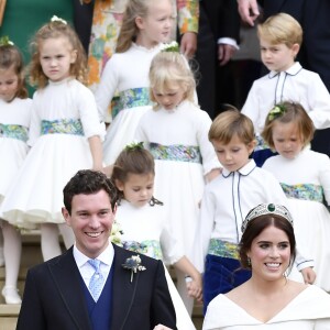 Sorties après la cérémonie de mariage de la princesse Eugenie d'York et Jack Brooksbank en la chapelle Saint-George au château de Windsor le 12 octobre 2018