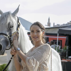 Exclusif - Nabilla Vergara, enceinte, en week end à Monaco, a fait un passage fort remarqué au Championnat du pur-sang arabe de la Méditerranée et des pays arabes au stade Rondelli à Menton le 23 juin 2019. © Patrick Varotto / Bestimage