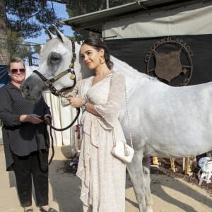 Exclusif - Nabilla Vergara, enceinte, en week end à Monaco, a fait un passage fort remarqué au Championnat du pur-sang arabe de la Méditerranée et des pays arabes au stade Rondelli à Menton le 23 juin 2019. © Patrick Varotto / Bestimage