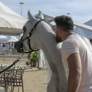 Exclusif - Thomas et Nabilla Vergara, en week end à Monaco, ont fait un passage fort remarqué au Championnat du pur-sang arabe de la Méditerranée et des pays arabes au stade Rondelli à Menton le 23 juin 2019. © Patrick Varotto / Bestimage