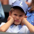  L'un des fils de Roger Federer lors de son match contre Lloyd Harris à Wimbledon le 2 juillet 2019. 