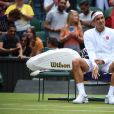  Roger Federer lors de son match contre Lloyd Harris à Wimbledon le 2 juillet 2019. 