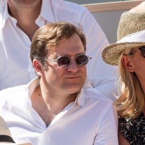 Laurence Ferrari et son mari Renaud Capuçon dans les tribunes lors des internationaux de tennis de Roland Garros à Paris, France, le 2 juin 2019. © Jacovides-Moreau/Bestimage