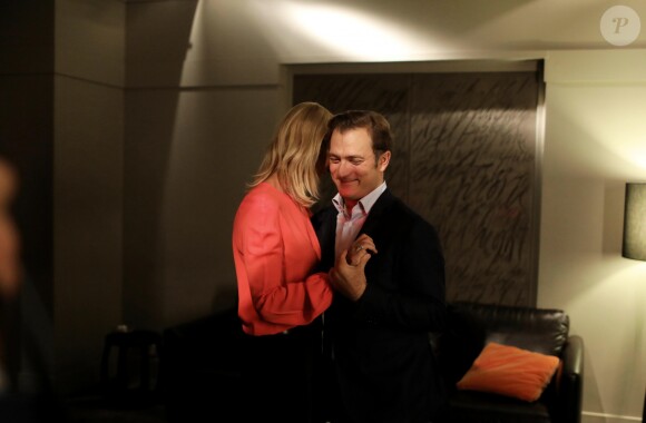 Exclusif - Renaud Capuçon et sa femme Laurence Ferrari - Backstage du concert unique "Au cinéma" de Renaud Capuçon à l'Olympia à Paris le 14 octobre 2018. © Dominique Jacovides - Cyril Moreau/Bestimage