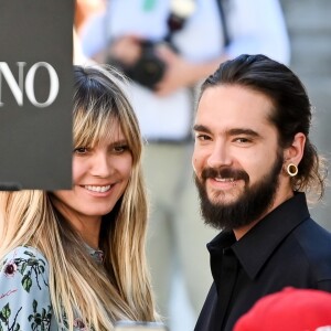 Heidi Klum et Tom Kaulitz arrivent au défilé de mode Valentino, Haute-Couture automne-hiver 2019/2020 à l'hôtel Salomon de Rothschild. Paris le 3 juillet 2019.