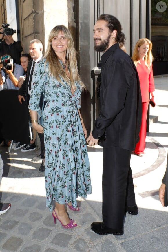 Heidi Klum et son fiancé Tom Kaulitz arrivent au défilé Haute Couture Valentino collection Automne-Hiver 2019/20 à l'hôtel Salomon de Rothschild à Paris, France, le 3 juillet 2019. © Veeren-Clovis/Bestimage