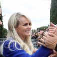 Laeticia Hallyday - Laeticia Hallyday et ses filles Jade et Joy inaugurent une esplanade portant le nom de Johnny Hallyday située en face du Zénith de Toulouse, le 15 juin 2019, date hautement symbolique puisque le rockeur aurait eu 76 ans. © Dominique Jacovides/Bestimage