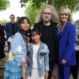 Exclusif - Prix Spécial - No web - Laeticia Hallyday avec ses filles Joy et Jade et Yvan Cassar - Laeticia Hallyday sort de sa loge pour se rendre sur la scène puis pose avec des bikers et ses amis lors de l'inauguration de l'esplanade Johnny Hallyday à Toulouse, le 15 juin 2019. Laeticia Hallyday et ses filles Jade et Joy sont venues inaugurer une esplanade portant le nom de Johnny Hallyday située en face du Zénith de Toulouse, le 15 juin 2019, date hautement symbolique puisque le rockeur aurait eu 76 ans. © Dominique Jacovides/Bestimage