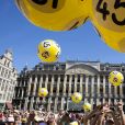 Superbe ambiance sur la Grand Place à Bruxelles le 4 juillet 2019 lors de la présentation des équipes du Tour de France 2019.