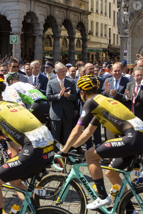 Eddy Merckx, le roi Philippe de Belgique, le Prince Albert de Monaco et le Premier ministre belge Charles Michel étaient réunis le 6 juillet 2019 à Bruxelles pour le départ du 106e Tour de France.