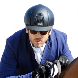 Guillaume Canet sur Sweet Boy d'Alpa 187 pendant le Prix Geberit en faveur de l'association Ela lors du Longines Paris Eiffel Jumping au Champ de Mars à Paris, France, le 7 juillet 2019. © Pierre Perusseau/Bestimage