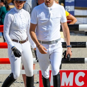 Guillaume Canet et Paloma de Crozals pendant la reconnaissance du Prix Geberit en faveur de l'association Ela lors du Longines Paris Eiffel Jumping au Champ de Mars à Paris, France, le premier 7 juillet 2019. © Pierre Perusseau/Bestimage