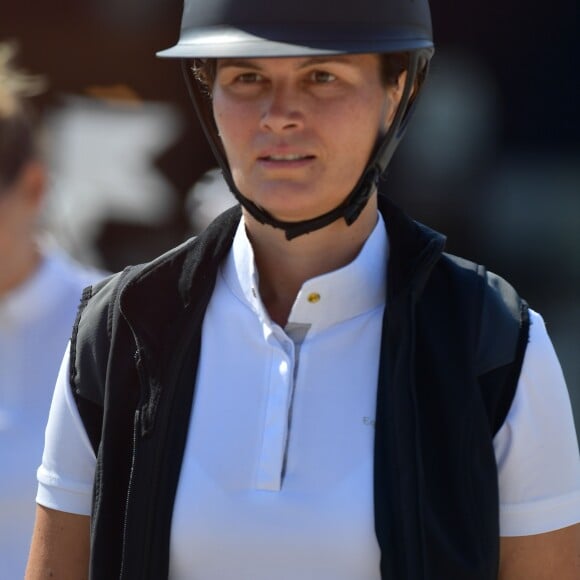 Marina Hands pendant la reconnaissance du Prix Metrobus lors du Longines Paris Eiffel Jumping au Champ de Mars à Paris, France, le 6 juillet 2019. © Pierre Perusseau/Bestimage