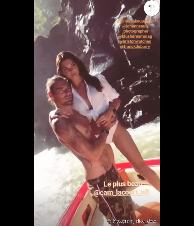 Aloce Detollenaere et son compagnon Camille Lacourt sur Instagram, le 8 juillet 2019.