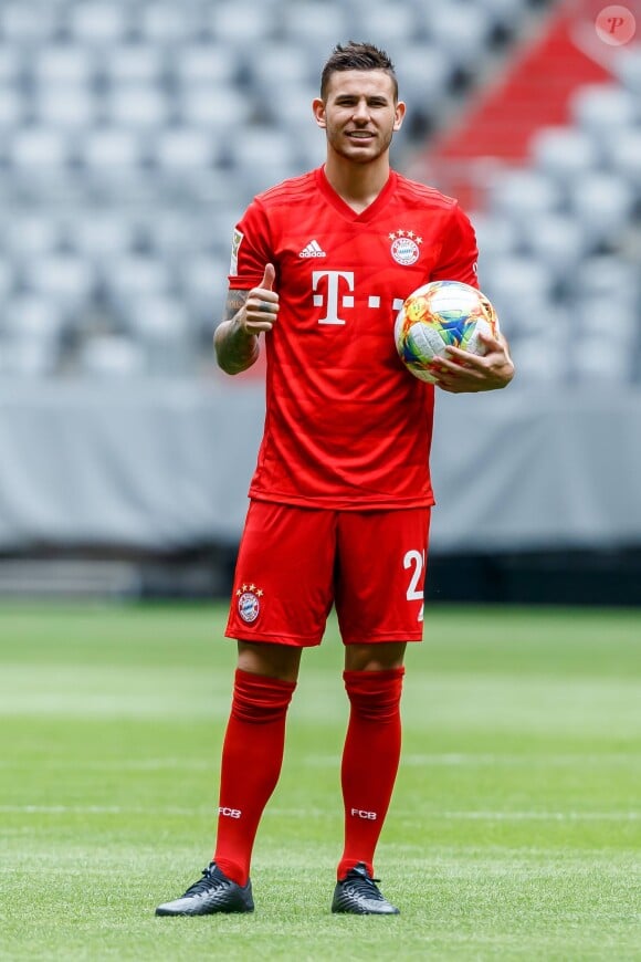 Présentation de Lucas Hernandez, nouvelle recrue du Bayern de Munich à Munich, le 8 juillet 2019.