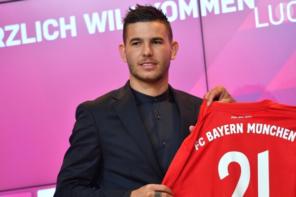 Présentation de Lucas Hernandez, nouvelle recrue du Bayern de Munich à Munich, le 8 juillet 2019.