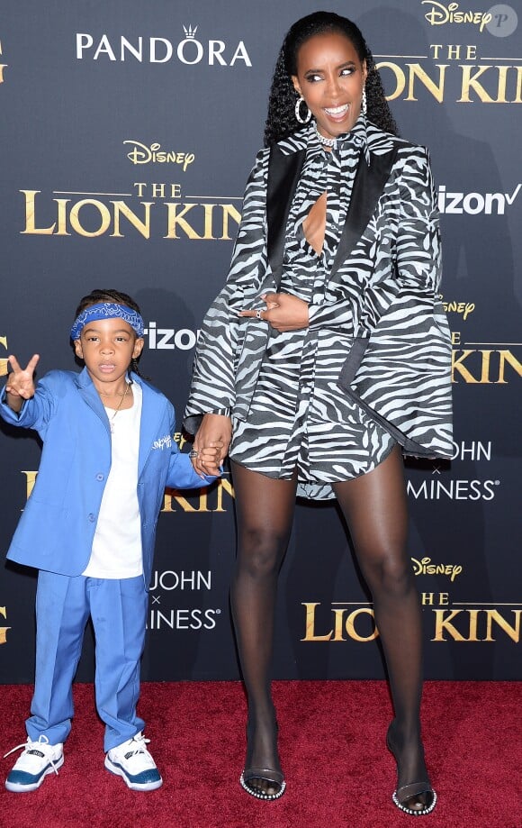 Kelly Rowland et son fils Titan à la première de The Lion King au théâtre Dolby dans le quartier de Hollywood à Los Angeles, le 9 juillet 2019