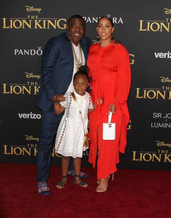 Tracy Morgan avec sa femme Megan Wollover et sa fille Maven Sonae Morgan à la première de The Lion King au théâtre Dolby dans le quartier de Hollywood à Los Angeles, le 9 juillet 2019