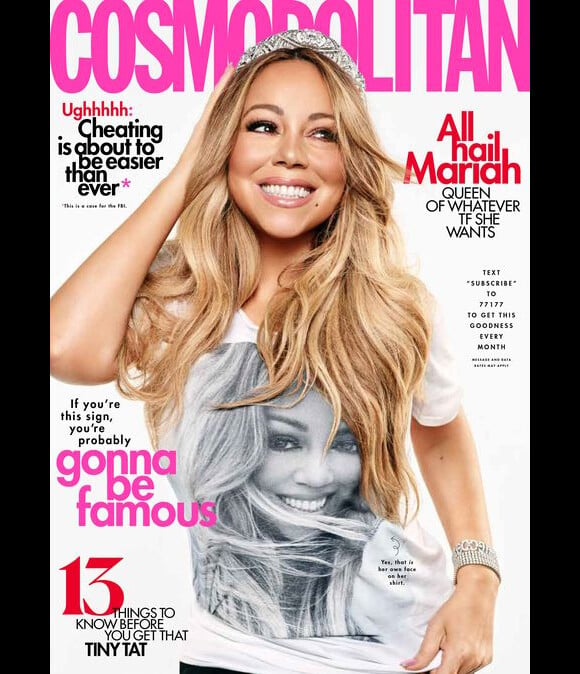 Mariah Carey en couverture du magazine Cosmopolitan. Numéro d'août 2019.