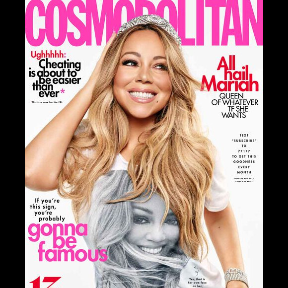Mariah Carey en couverture du magazine Cosmopolitan. Numéro d'août 2019.
