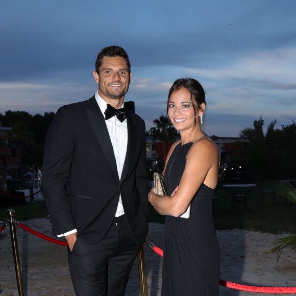 Exclusif - Florent Manaudou et sa compagne Alizé Lim - Gala de charité de l'académie de tennis Mouratoglou afin de récolter des fonds pour sa fondation "Champ'Seed" à Biot le 23 juin 2019. © Philippe Brylak /Bestimage