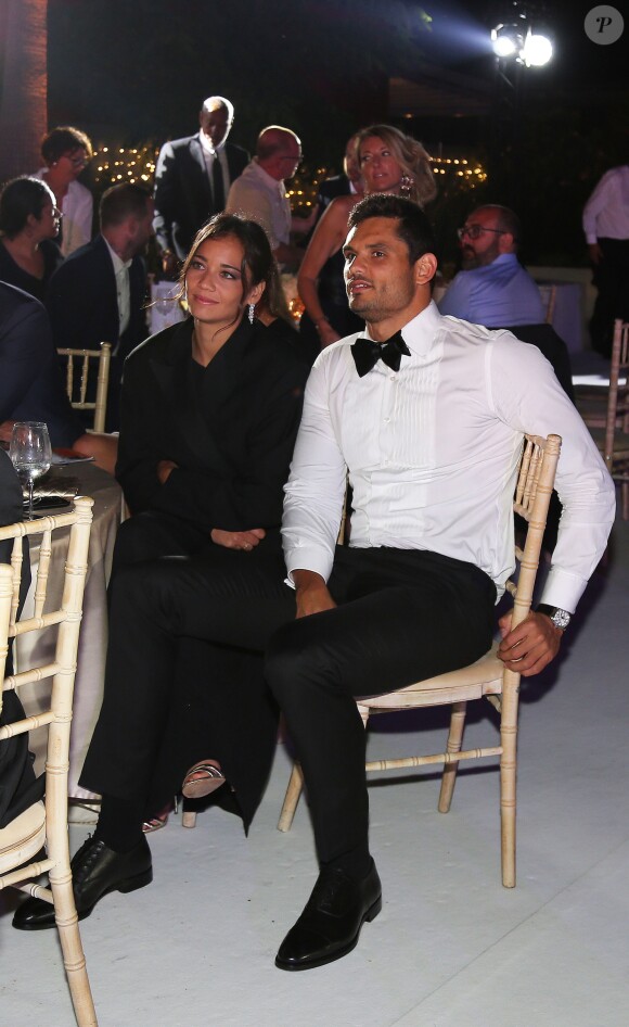Exclusif - Florent Manaudou et sa compagne Alizé Lim - Gala de charité de l'académie de tennis Mouratoglou afin de récolter des fonds pour sa fondation "Champ'Seed" à Biot le 23 juin 2019. © Philippe Brylak /Bestimage