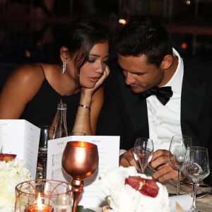 Exclusif - Florent Manaudou et sa compagne Alizé Lim - Gala de charité de l'académie de tennis Mouratoglou afin de récolter des fonds pour sa fondation "Champ'Seed" à Biot le 23 juin 2019. © Philippe Brylak /Bestimage