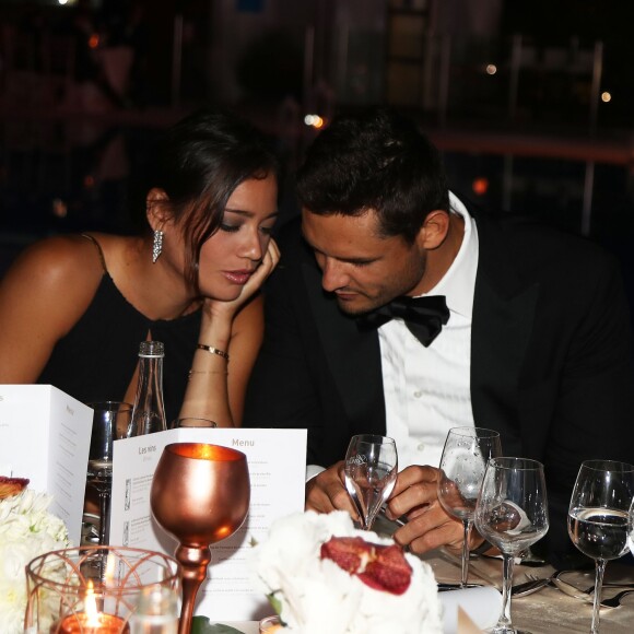Exclusif - Florent Manaudou et sa compagne Alizé Lim - Gala de charité de l'académie de tennis Mouratoglou afin de récolter des fonds pour sa fondation "Champ'Seed" à Biot le 23 juin 2019. © Philippe Brylak /Bestimage