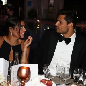 Exclusif - Florent Manaudou et sa compagne Alizé Lim - Gala de charité de l'académie de tennis Mouratoglou afin de récolter des fonds pour sa fondation "Champ'Seed" à Biot le 23 juin 2019. © Philippe Brylak /Bestimage