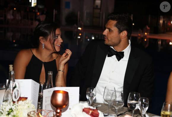Exclusif - Florent Manaudou et sa compagne Alizé Lim - Gala de charité de l'académie de tennis Mouratoglou afin de récolter des fonds pour sa fondation "Champ'Seed" à Biot le 23 juin 2019. © Philippe Brylak /Bestimage