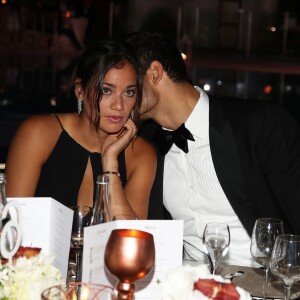 Exclusif - Florent Manaudou et sa compagne Alizé Lim - Gala de charité de l'académie de tennis Mouratoglou afin de récolter des fonds pour sa fondation "Champ'Seed" à Biot le 23 juin 2019. © Philippe Brylak /Bestimage