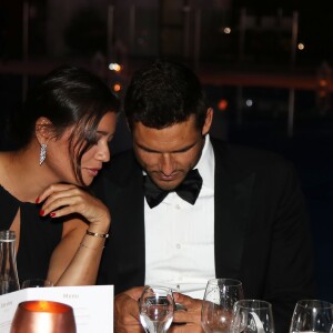 Exclusif - Florent Manaudou et sa compagne Alizé Lim - Gala de charité de l'académie de tennis Mouratoglou afin de récolter des fonds pour sa fondation "Champ'Seed" à Biot le 23 juin 2019. "© Philippe Brylak /Bestimage