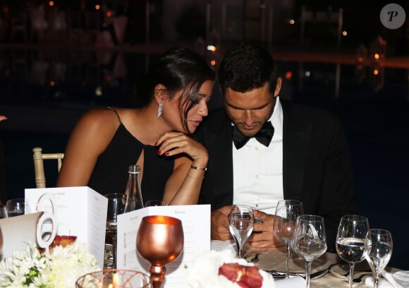Exclusif - Florent Manaudou et sa compagne Alizé Lim - Gala de charité de l'académie de tennis Mouratoglou afin de récolter des fonds pour sa fondation "Champ'Seed" à Biot le 23 juin 2019. "© Philippe Brylak /Bestimage