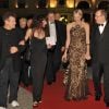 Johnny Clegg, sa femme Jennifer, la princesse Charlene de Monaco et le prince Albert lors d'un gala à Monaco en 2012. Le musicien sud-africain surnommé " Zoulou blanc ", est décédé à Johannesburg le 16 juillet 2019 des suites d'un cancer à l'âge de 66 ans.