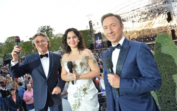 Exclusif - Le ténor Roberto Alagna, la soprano Aleksandra Kurzak et Stéphane Bern - Concert de Paris sur le Champ de Mars à l'occasion de la Fête Nationale à Paris le 14 juillet 2019. © Gorassini-Perusseau-Ramsamy/Bestimage