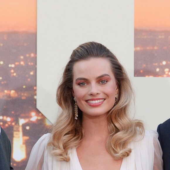 Brad Pitt, Margot Robbie et Leonardo DiCaprio à la première de "Once Upon a Time... in Hollywood" à Los Angeles, le 22 juillet 2019.