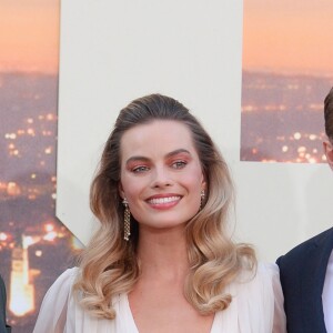 Brad Pitt, Margot Robbie et Leonardo DiCaprio à la première de "Once Upon a Time... in Hollywood" à Los Angeles, le 22 juillet 2019.