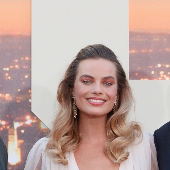 Brad Pitt, Margot Robbie et Leonardo DiCaprio à la première de "Once Upon a Time... in Hollywood" à Los Angeles, le 22 juillet 2019.