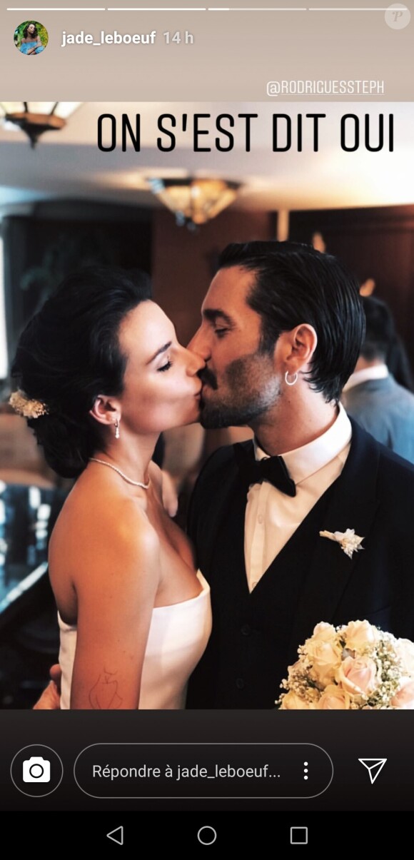 Jade Leboeuf et Stéphane Rodrigues se sont mariés le 12 juillet 2018