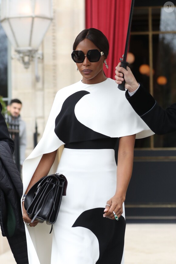 Exclusif - Naomi Campbell à la sortie de l'hôtel La Réserve à Paris, France, le 3 mars 2019.