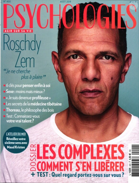 Roschdy Zem en couverture de "Psychologies", en kiosques le 25 juillet 2019.