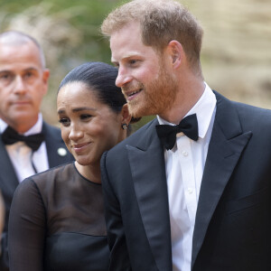 Le prince Harry, duc de Sussex, et Meghan Markle, duchesse de Sussex, à la première du film "Le Roi Lion" au cinéma Odeon Luxe Leicester Square à Londres, le 14 juillet 2019.