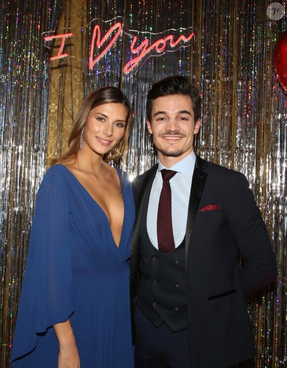 Camille Cerf (Miss France 2015) et son compagnon Cyrille lors du gala de charité le grand bal "ParAmour' à l'hôtel de ville de Paris, France, le 14 février 2019. L'ensemble des bénéfices récoltés lors de la soirée seront reversés à la lutte contre le sida (PARISSANSANSSIDA). © Denis Guignebourg/Bestimage