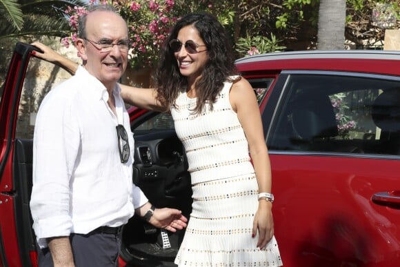 Mery Perello, fiancée de Rafael Nadal, lors d'un déjeuner de la famille Nadal avec le roi Juan Carlos Ier et la reine Sofia d'Espagne à Majorque le 26 juillet 2019.