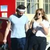 Exclusif - Elizabeth Olsen et son compagnon Robbie Arnett à la sortie de leur cours de gym à West Hollywood, le 2 décembre 2018