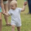 Lena Tindall, fille de Zara (Phillips) et Mike Tindall âgée d'un an, marchant lors du Festival of British Eventing à Gatcombe Park le 4 août 2019.