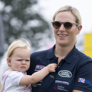 Zara Tindall (Phillips) et sa fille Lena Tindall lors du Festival of British Eventing à Gatcombe Park le 3 août 2019.